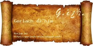 Gerlach Áhim névjegykártya